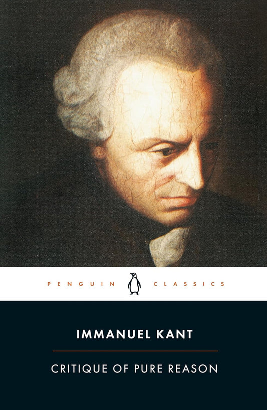 Book cover of 'Critique of Pure Reason' by Immanuel Kant with a portrait of the author.