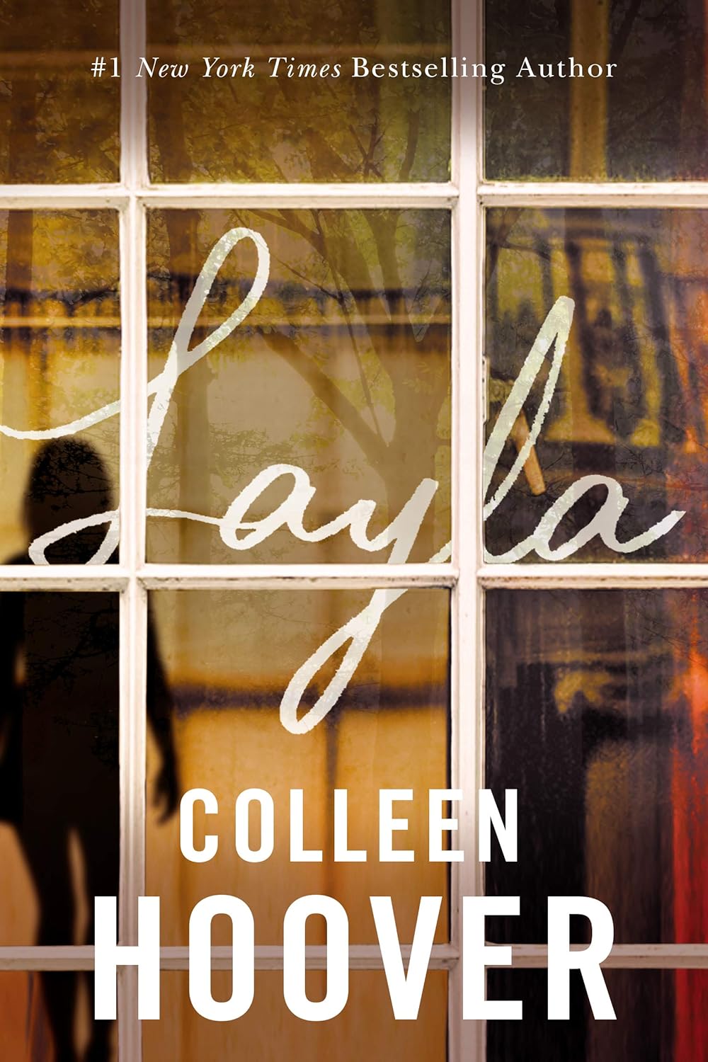Book cover of 'Layla' by Colleen Hoover with a window reflection design.
