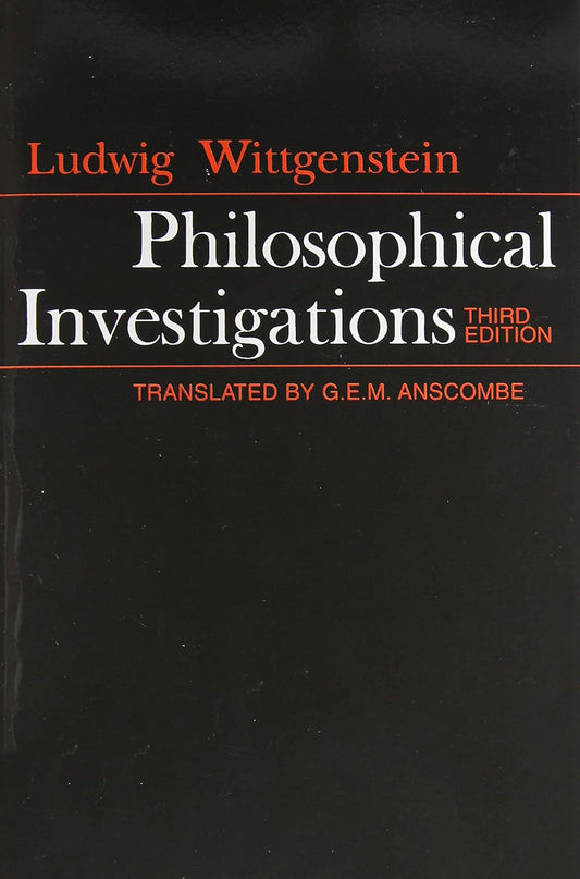 Book cover of 'Philosophical Investigations' by Ludwig Wittgenstein, third edition, translated by G.E.M. Anscombe.