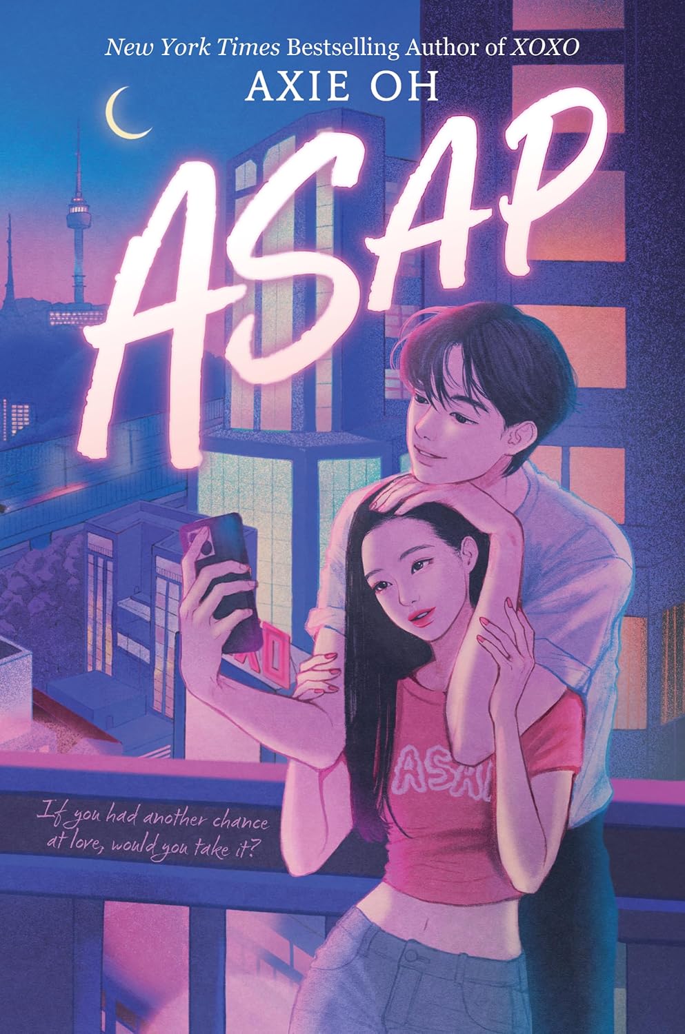 Book cover of 'ASAP' by Axie Oh featuring two people in an urban setting with neon lights.