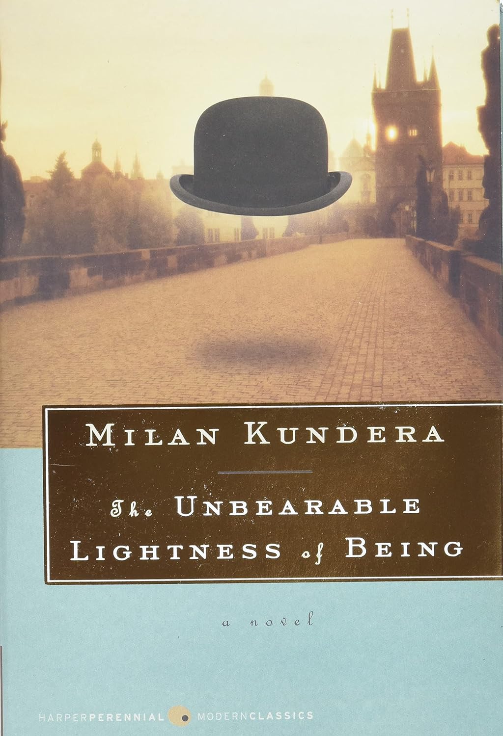 Book cover of 'The Unbearable Lightness of Being' by Milan Kundera 