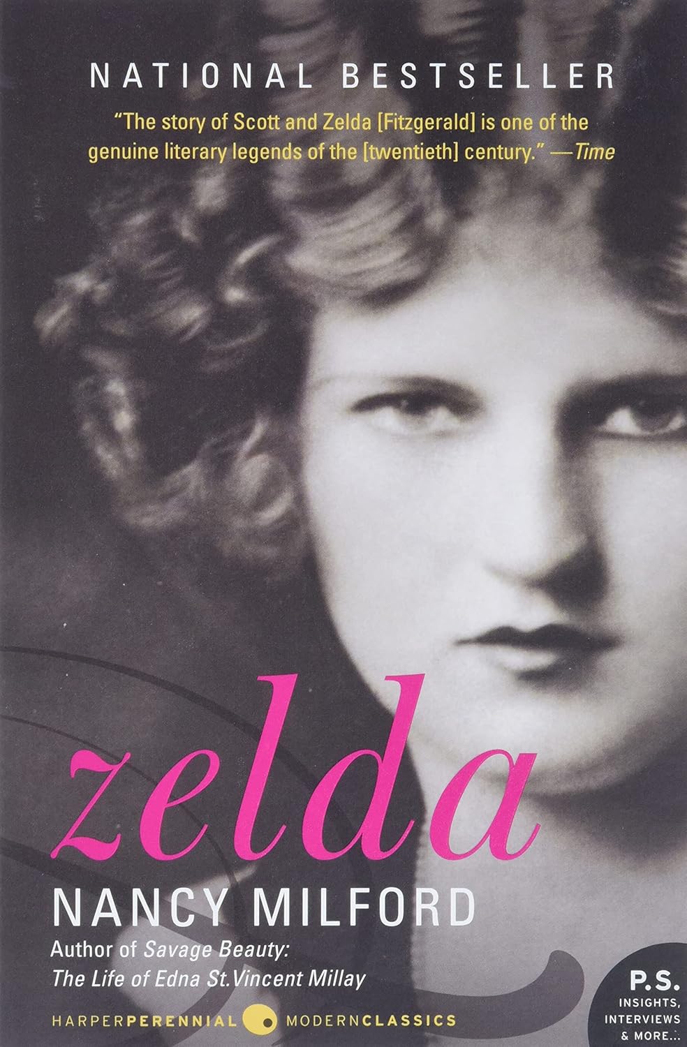 Book cover of 'Zelda' by Nancy Milford featuring a black and white portrait of a woman.