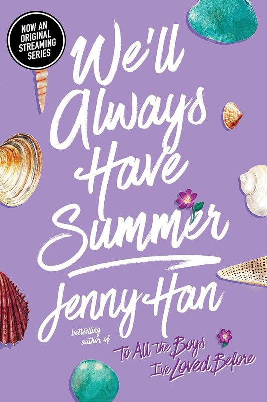 Book cover of 'We'll Always Have Summer' by Jenny Han with seashell illustrations on a purple background.