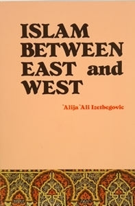 Book cover of 'Islam Between East and West' with decorative elements on a peach background