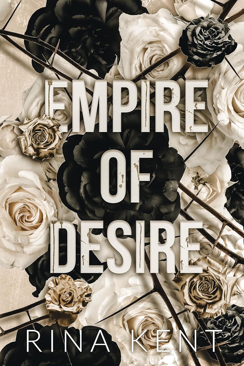 Book cover of 'Empire of Desire' with black and white roses.
