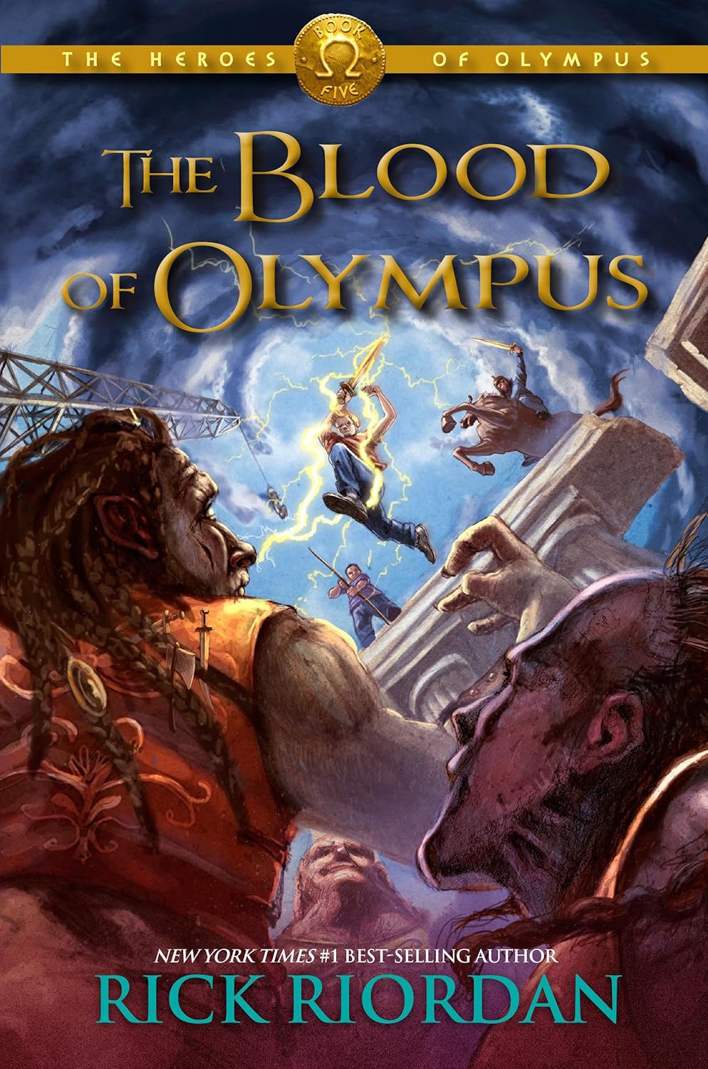 Book cover of 'The Blood of Olympus' from 'The Heroes of Olympus' series by Rick Riordan