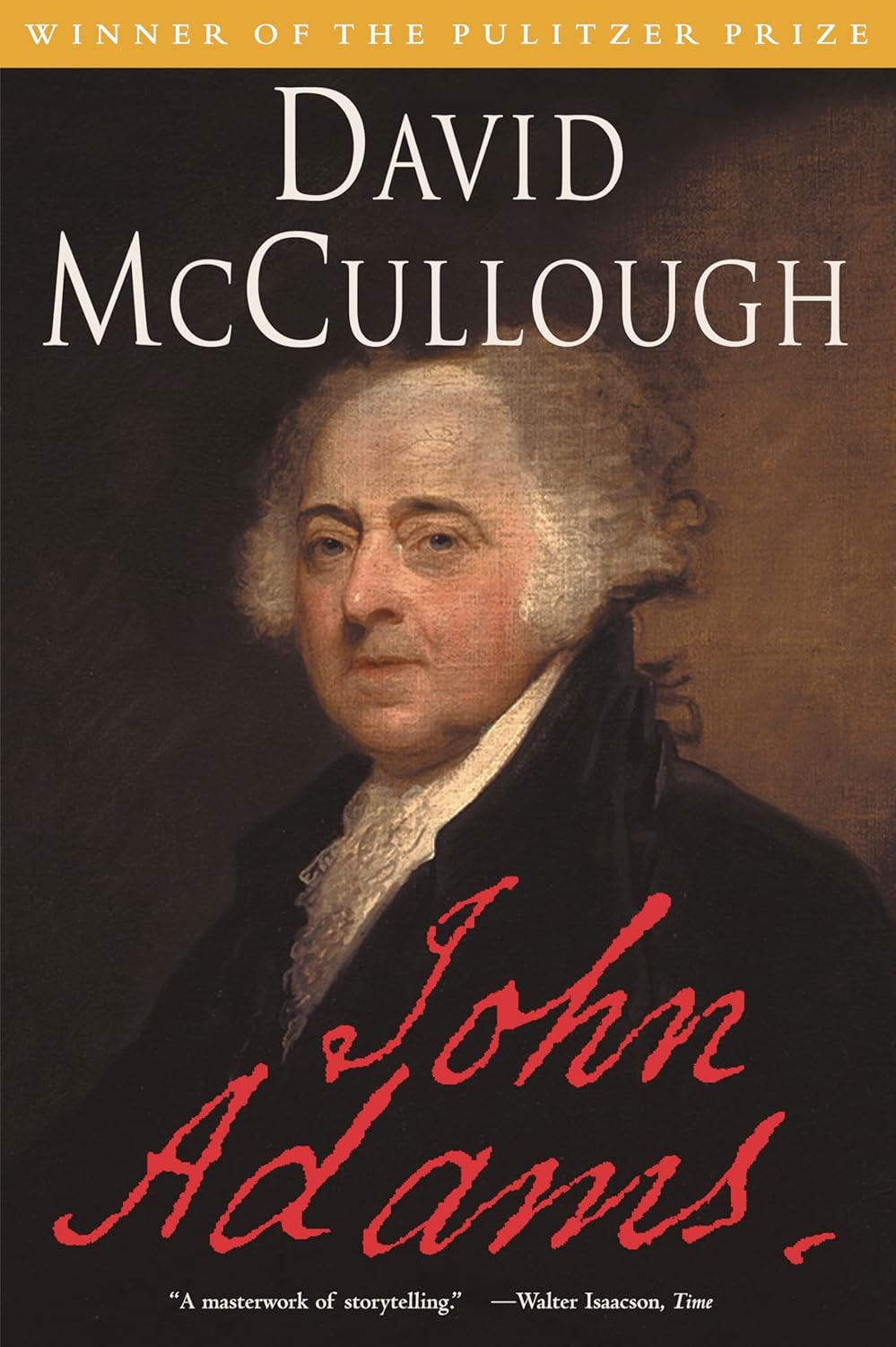 Book cover of 'John Adams' by David McCullough with a portrait of John Adams.