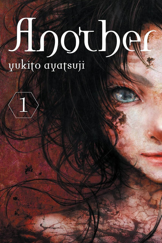 Book cover of 'Another' by Yukito Ayatsuji with a close-up of a person's face and dark hair.