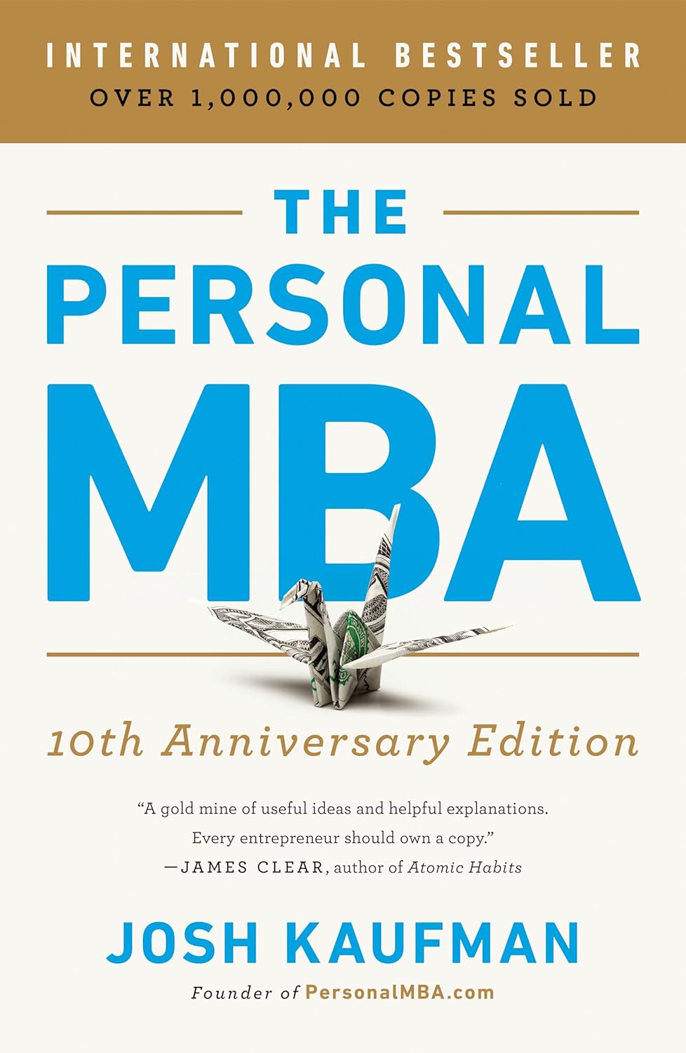 Book cover of 'The Personal MBA' with a gold banner and blue text