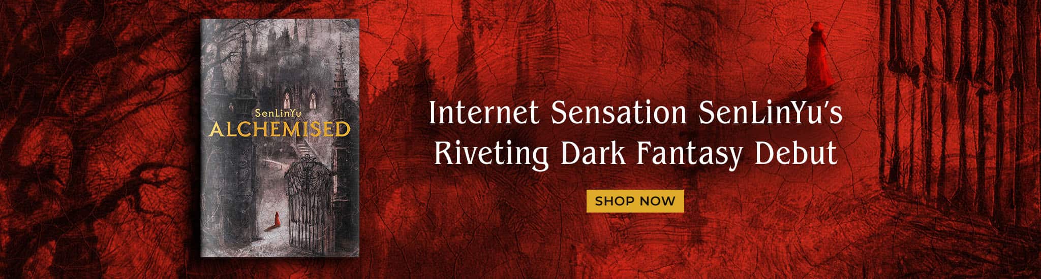 Book cover of 'Alchemised' with promotional text on a dark fantasy theme